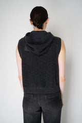 Fabiana Filippi Wool Cashmere Knit Hooded Vest in Grey