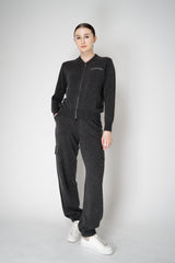 Peserico Wool Cashmere Knit Zip Pullover in Dark Grey