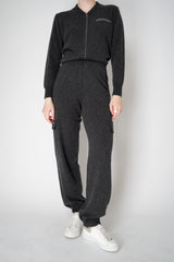 Peserico Wool Cashmere Cargo Joggers in Dark Grey