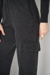 Peserico Wool Cashmere Cargo Joggers in Dark Grey