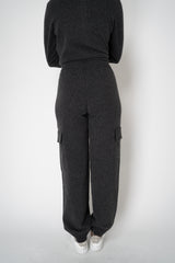 Peserico Wool Cashmere Cargo Joggers in Dark Grey