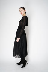 Fabiana Filippi Liquid Drape Ribbed Lurex Hooded Top in Black