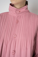 Pleats Please Issey Miyake Cropped Smooth Coat in Pink