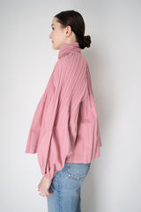 Pleats Please Issey Miyake Cropped Smooth Coat in Pink