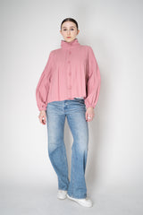 Pleats Please Issey Miyake Cropped Smooth Coat in Pink