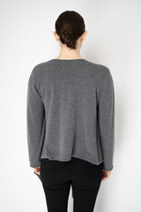 Fabiana Filippi Wool Cashmere Handkerchief Pullover with Pin Embellishment in Grey