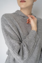 Peserico Wool Alpaca Knit Hooded Sweater in Grey