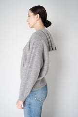 Peserico Wool Alpaca Knit Hooded Sweater in Grey