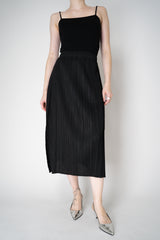Pleats Please Issey Miyake Monthly Colors: October A-line Midi Skirt in Black
