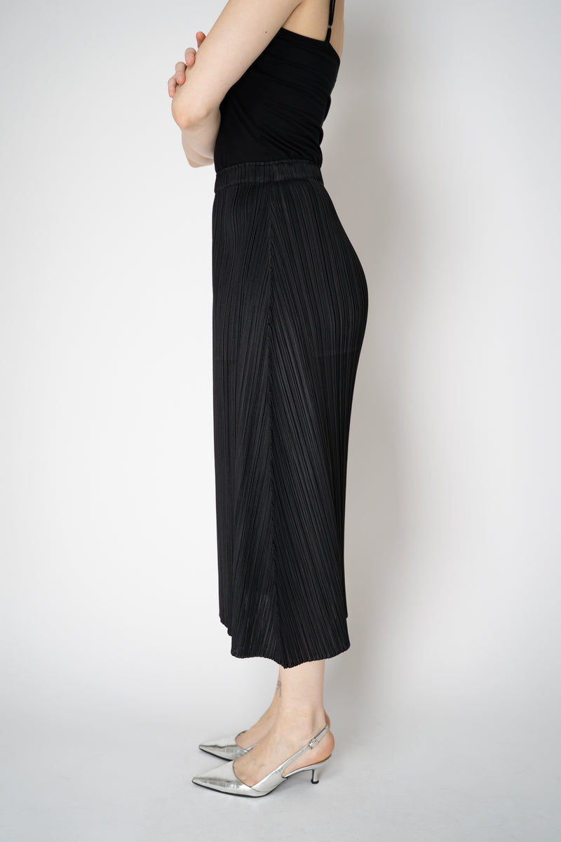 Pleats Please Issey Miyake Monthly Colors: October A-line Midi Skirt in Black