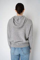 Peserico Wool Alpaca Knit Hooded Sweater in Grey