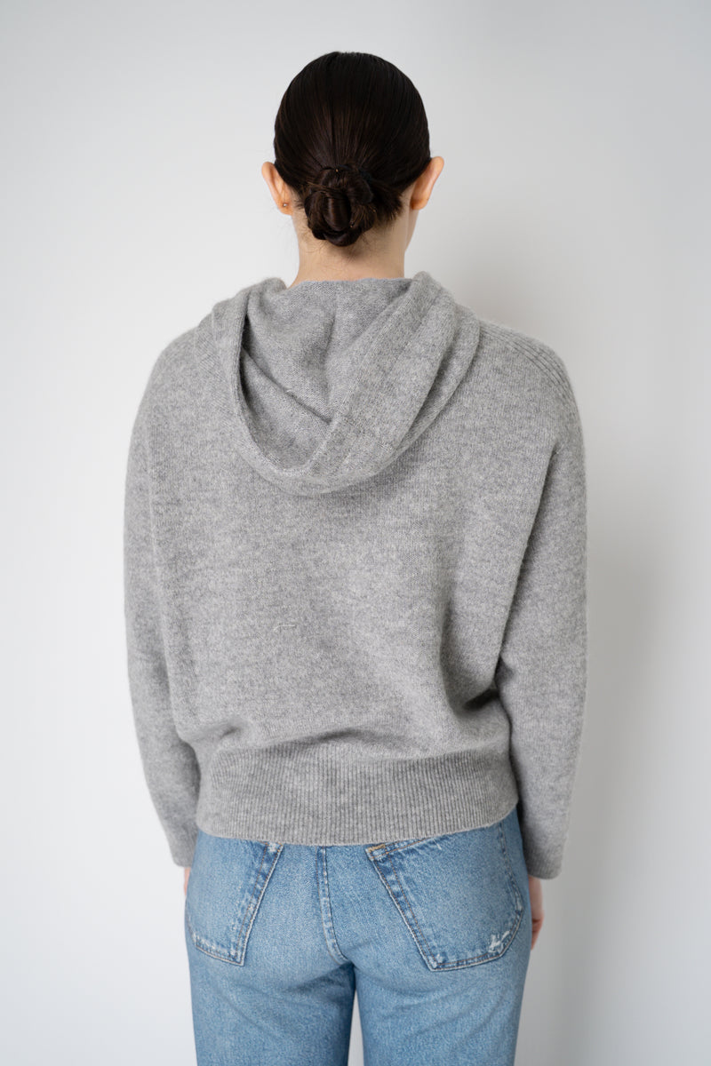 Peserico Wool Alpaca Knit Hooded Sweater in Grey