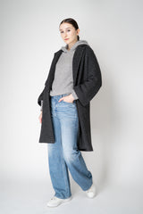 Peserico Wool Alpaca Knit Hooded Sweater in Grey
