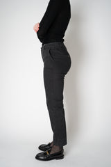 Peserico Mid Rise Tapered Leg Cotton Twill Cropped Trousers in Black