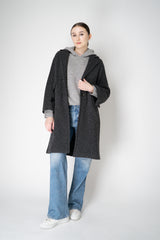 Peserico Wool Alpaca Knit Hooded Sweater in Grey