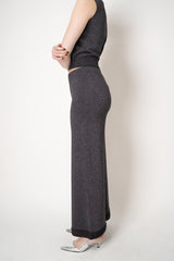 D. Exterior Cropped Wide Leg Knit Lurex Trousers in Anthracite