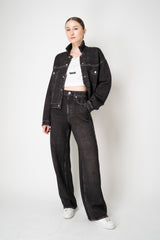 Rag & Bone Miramar Mallow Trucker Scuba Jacket in Black Wash