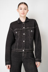 Rag & Bone Miramar Mallow Trucker Scuba Jacket in Black Wash