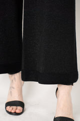 D. Exterior Wide Leg Knit Lurex Trousers in Black Lurex