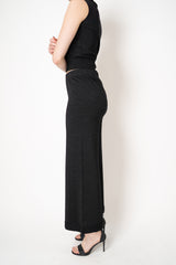 D. Exterior Wide Leg Knit Lurex Trousers in Black Lurex