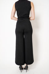 D. Exterior Wide Leg Knit Lurex Trousers in Black Lurex