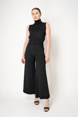 D. Exterior Wide Leg Knit Lurex Trousers in Black Lurex