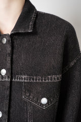 Rag & Bone Miramar Mallow Trucker Scuba Jacket in Black Wash