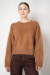 Rag & Bone Jada Brushed Cashmere Crewneck Sweater in Dark Camel
