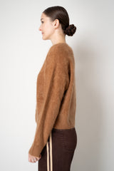 Rag & Bone Jada Brushed Cashmere Crewneck Sweater in Dark Camel