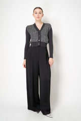 D. Exterior V-neck Knit Sequin Cropped Cardigan in Anthracite
