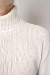 Fabiana Filippi Cashmere Turtle Neck Sweater in Off-White