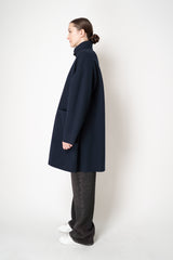 Harris Wharf London Loro Piana Reversible Wool Cashmere Raglan Sleeve Coat in Anthracite/Navy