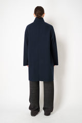 Harris Wharf London Loro Piana Reversible Wool Cashmere Raglan Sleeve Coat in Anthracite/Navy