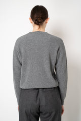 Peserico Stockinette Stitch Wool Cashmere Pullover with Filo Diamante Stripes in Grey
