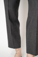Peserico Pull-on Style Loro Piana Wool Tapered Trousers with Filo Diamante Sides in Grey Melange