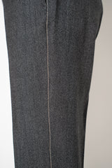 Peserico Pull-on Style Loro Piana Wool Tapered Trousers with Filo Diamante Sides in Grey Melange