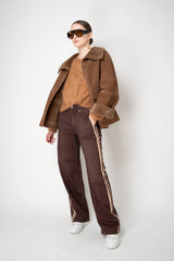 Rag & Bone Jada Brushed Cashmere Crewneck Sweater in Dark Camel