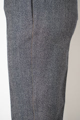 Peserico Pull-on Style Loro Piana Wool Tapered Trousers with Filo Diamante Sides in Blue Grey Melange
