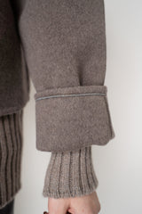 Fabiana Filippi Wool Cashmere Cropped Trench Coat in Taupe