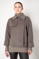 Fabiana Filippi Wool Cashmere Cropped Trench Coat in Taupe