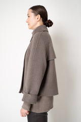 Fabiana Filippi Wool Cashmere Cropped Trench Coat in Taupe