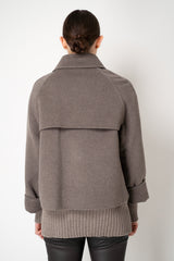 Fabiana Filippi Wool Cashmere Cropped Trench Coat in Taupe