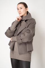 Fabiana Filippi Wool Cashmere Cropped Trench Coat in Taupe