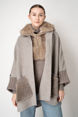 Herno Faux Shearling Hooded Pettorina in Taupe