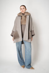 Herno Faux Shearling Hooded Pettorina in Taupe