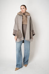 Herno Faux Shearling Hooded Pettorina in Taupe