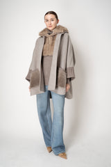 Herno Faux Shearling Hooded Pettorina in Taupe