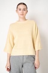 Fabiana Filippi Wool Viscose Knit Dropped Shoulder Sweater in Yellow