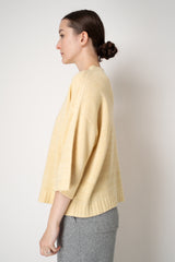 Fabiana Filippi Wool Viscose Knit Dropped Shoulder Sweater in Yellow