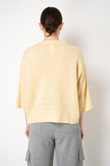 Fabiana Filippi Wool Viscose Knit Dropped Shoulder Sweater in Yellow
